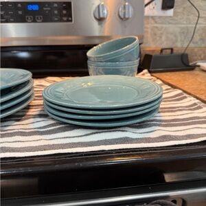 Set of Blue Appetizer Plates